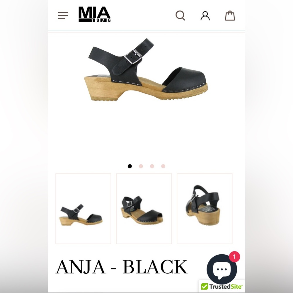 Pre-Loved Mia Shoes Black Leather Mules Size EU38 - Picture 7 of 7